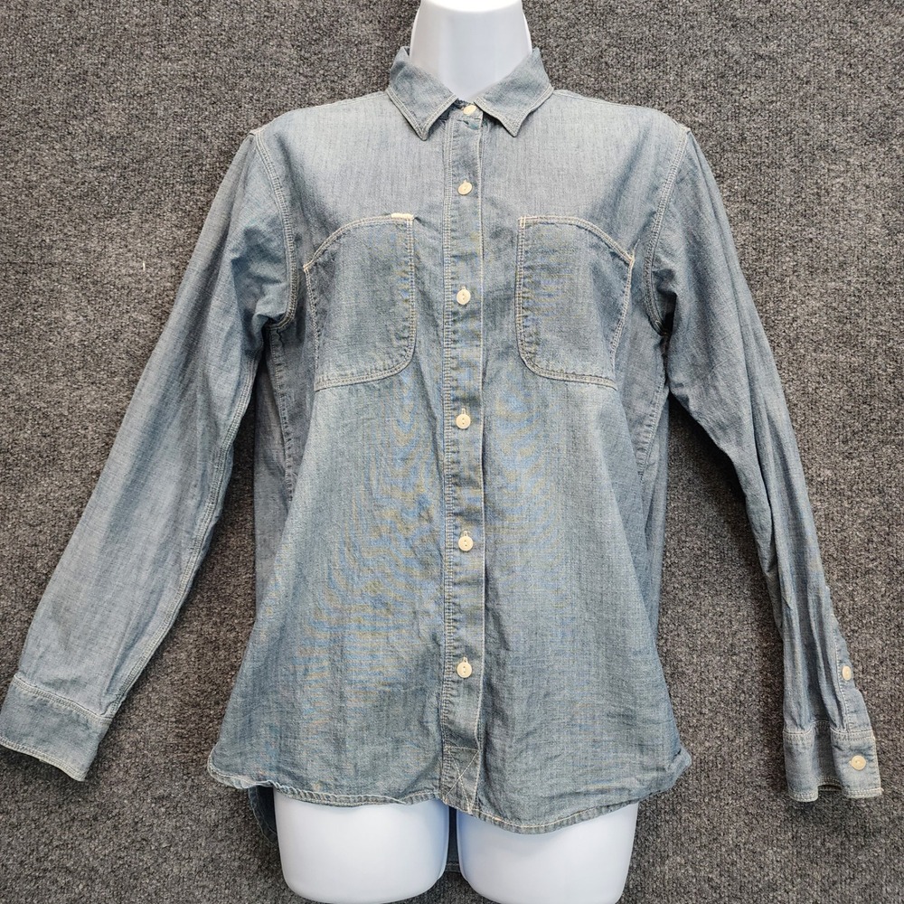 Madewell Women's Chambray Denim Utility Workwear Button Down‎ Shirt Small